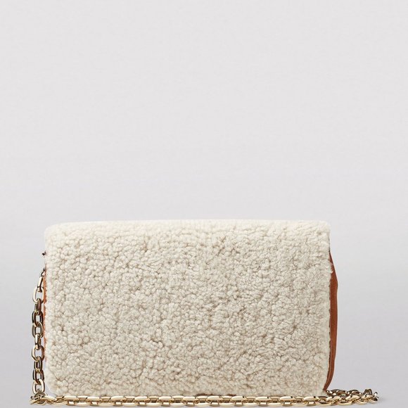 Jimmy Choo Carolina Shearling Shoulder Bag - Cream Multi - Picture 4 of 16